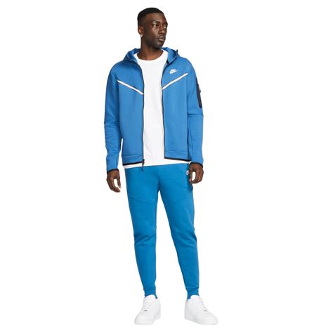 trainingspak nike tech fleece blauw wit